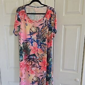 Tropical Floral Print Dress
